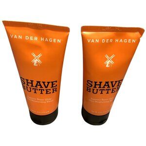 2 Van Der Hagen Shave Butter  Shaving Cream 6 Oz Tubes Shea Mango Cocoa Butter